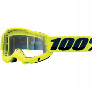 Gogle 100% ACCURI 2 YELLOW (Szyba Przezroczysta Anti-Fog, LT 88%-92%)