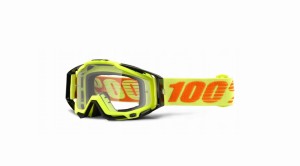 Gogle 100% RACECRAFT ATTACK YELLOW Szyba Przezroczysta Anti-Fog 