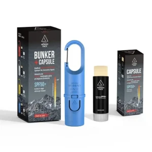 Nomad Face Sztyft przeciwsłoneczny SPF50+w etui z karabinkiem Bunker Blue