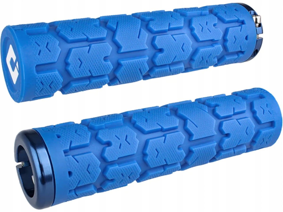Chwyty ODI Griffe Rogue V2.1 Lock-On blue, 135mm, blue clamps.jpg