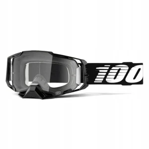 Gogle 100% ARMEGA BLACK - CLEAR LENS - KOLOR CZARNY SZYBKA PRZ