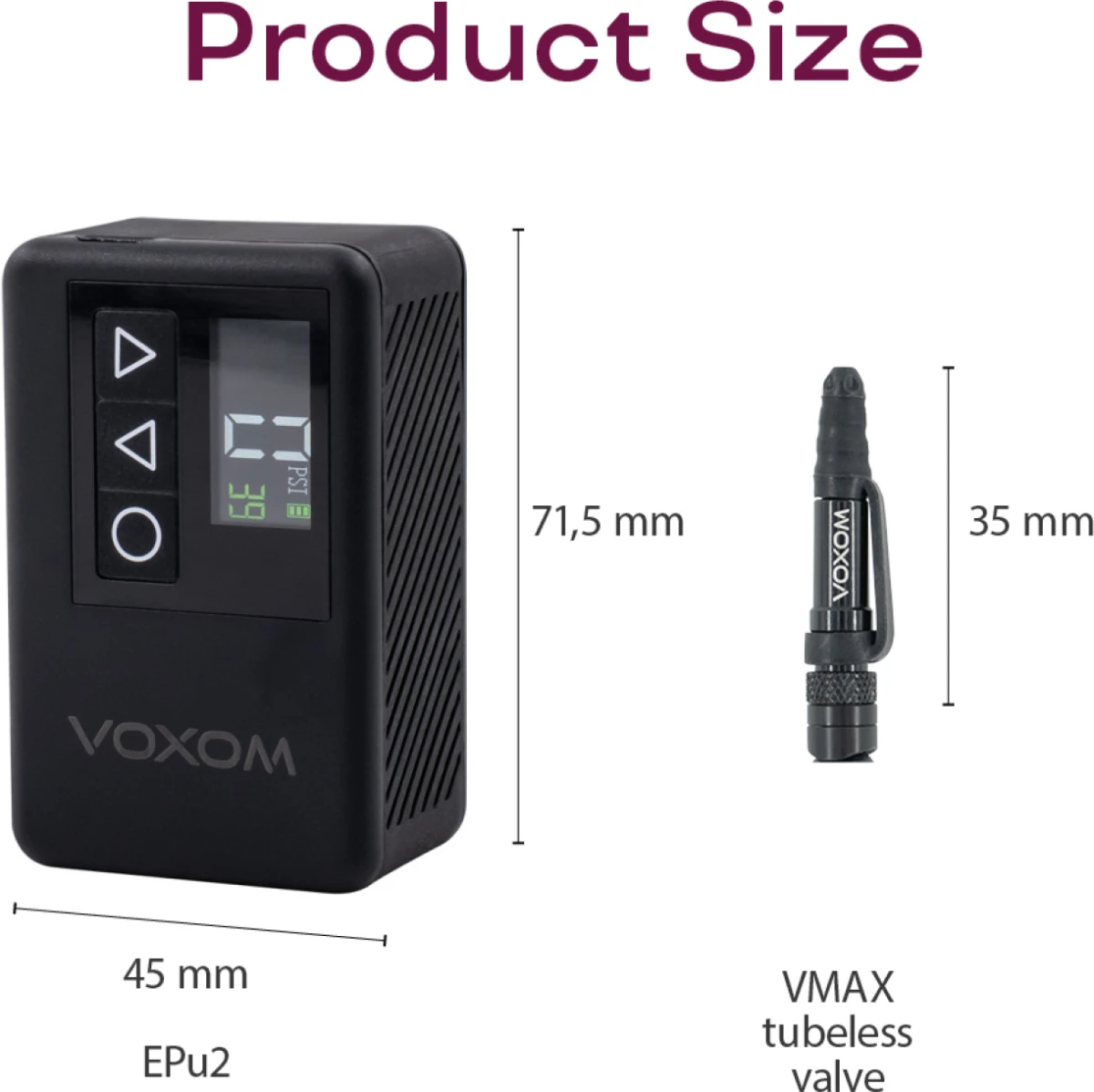 Pompka akumulatorowa Voxom EPu2 USB-C 120 PSI czarna aluminium.jpg