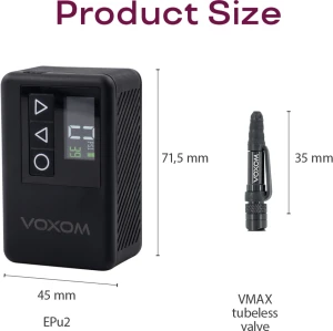 Pompka akumulatorowa Voxom EPu2 USB-C 120 PSI czarna aluminium