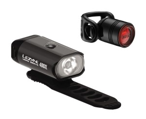 Zestaw lampki LEZYNE MINI DRIVE 400 przód 400 lm, FEMTO DRIVE tył 7 lm, usb czarna